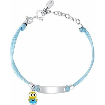 Silvego Textilný náramok Minion so striebornými doplnkami a zapínaním PRZ0164BMN