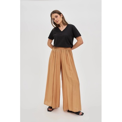 Moodo Вискозни панталони с широки крачоли в бежово Moodo Moodo | Bezhov | ЖЕНИ | XS