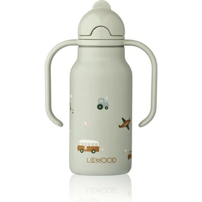 Liewood Kimmie Termofľaša s úchytmi Vehicles dove blue 250 ml