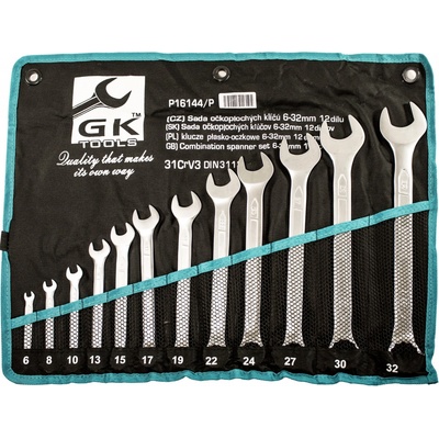 GK Tools sada očkoplochých klíčů 6-32 mm 12 dílů matný chrom P16144/P