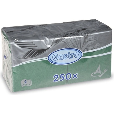 Gastro 85906 servítky 2V tmavozelené 250ks 24x24cm