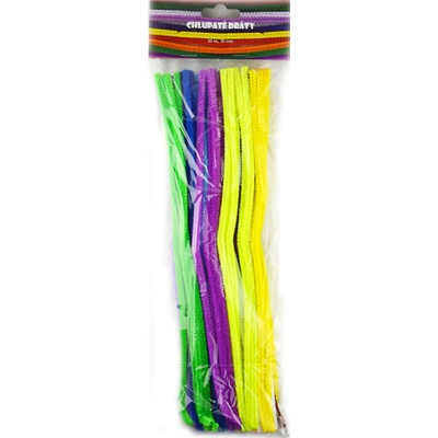 Vytvarnehracky.cz Chlupaté dráty základní barvy 50 ks 6 mm x 30 cm