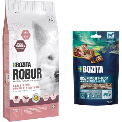 Bozita Robur Sensitive Single Protein losos & rýže 12 kg