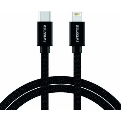 Swissten 71529201 textilní USB-C/Lightning, 2m, černý