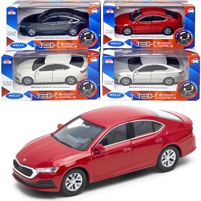 Welly Auto Škoda Octavia kov plast 11cm na voľný chod v krabičke 15x7x7cm výber 4 farby 1:34