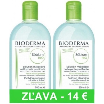 Bioderma Sébium H20 čistiaca micerálna voda 500 ml + čistiaca micerálna voda 500 ml darčeková sada