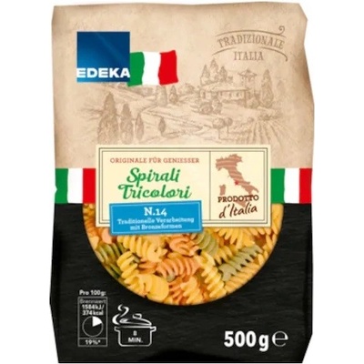 Edeka Italia Těstoviny Fusilli Tricolori 0,5 kg