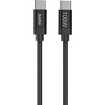 Hama Кабел за зареждане, "Fabric", USB-C - USB-C, 100 W, 1.5 m, Nylon, black (HAMA-201740) - pcbuild