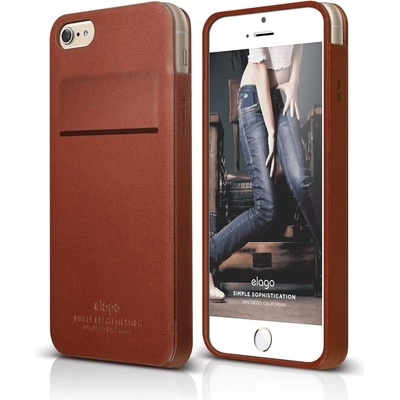 elago S6 Leather Pocket Case Limited Edition - луксозен кожен калъф от естествена кожа + HD покритие за iPhone 6, iPhone 6S