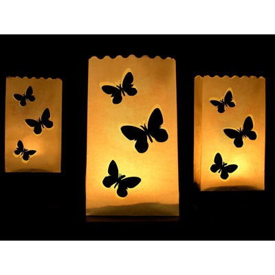PartyDeco Lampionové sáčky Motýlci 10 ks
