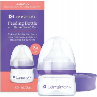 Lansinoh Lahvička 60 ml + cumlík NW XS