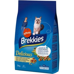 Affinity Brekkies Cat Delice Fish Filled With Shrimps - хрупкави гранули от риба тон и сьомга, пълни със скариди, храна за пораснали котки над 1 година, Испания - 20 кг