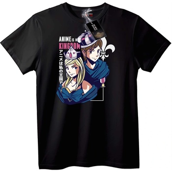 NOONEBRAND Тениска Аниме кралство - 2XL, Black