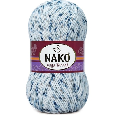 Nako Pletací příze Nako Vega Tweed - 31924 modrobílá