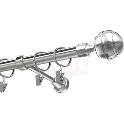 Karpol Garniža 25 mm Guľa elegant nerezová jednoduchá 150 - 600 cm