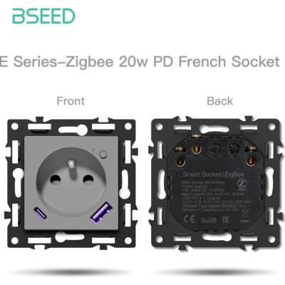 BSEED Zigbee inteligentná zásuvka - Echo Click E Áno Sivá