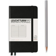 LEUCHTTURM 1917 blok A6, černá, linky