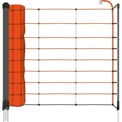 Vyztužená oranžová síť STANDARD pro elektrický ohradník pro ovce, kozy, výška 90 cm, 50 m, 1 hrot