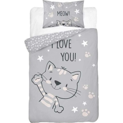 DETEXPOL Povlečení do postýlky Kočka I love you Bavlna, 100/135, 40/60 cm