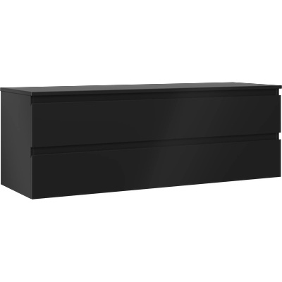 Orio шкаф за баня под умивалник 140 см с плот, 2 чекмеджета, черен мат (91A10-14047-2-BFFC71)