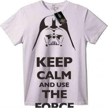 NOONEBRAND Дарт Вейдер Keep Calm Use the Force Тениска - 2XL, Black