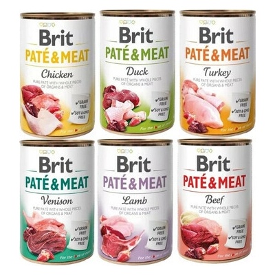 Brit Pate&Meat Mix príchutí 6 x 400 g