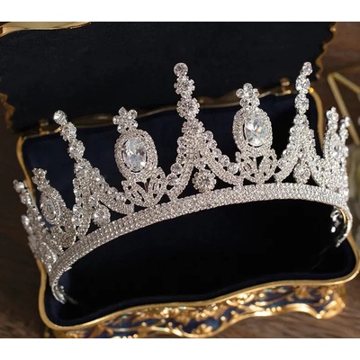 Naishide Jewelry postříbřená korunka do vlasů diadém s krystaly Aurora