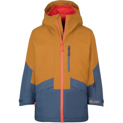 TROLLKIDS Детско ски яке Trollkids Kid's Kongsberg Jacket Winter jacket - Bronze / Mystic Blue / Flame Orange - размер 98 (EU) (703-4668-0412)