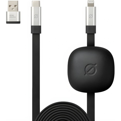 Atom Studios Бързо зареждащ кабел USB - C Autom Studios - 1.8м - черен KP26294 (26294)