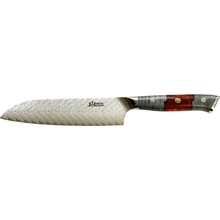 MaceMaker RED SNAPPER SANTOKU SanMai Damaškový Kuchyňský nůž 17,5cm