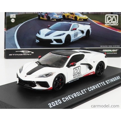 Greenlight Chevrolet Corvette C8 Official Pace Car Road America 2020 Bílá 1:43