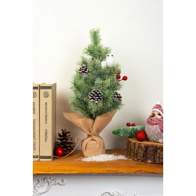 MagicHome Stromček Vianoce ozdobený prírodný 36 cm