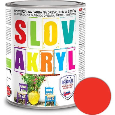 Slovakryl univerzálná farba 0,75 kg svetločervená