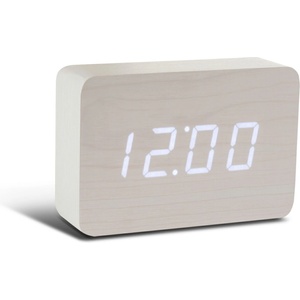 Gingko Design GINGKO Часовник/термометър BRICK - бяло дърво с бели цифри (Gingko-GK15W13) Будилник