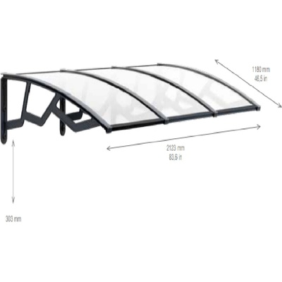 ARTPLAST vstupná strieška 120 × 210 cm priehľadná