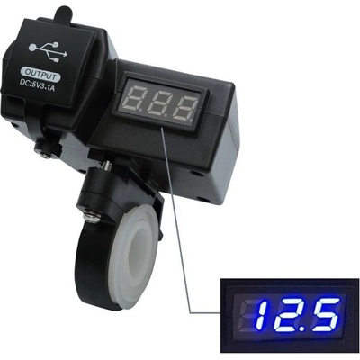 2x USB nabíječka s voltmetrem na motocykl
