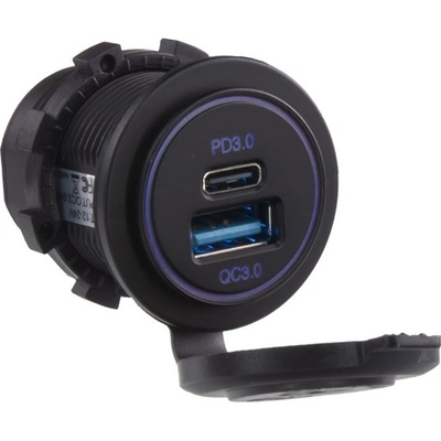 STU 34657N USB QC3.0 + USB-C PD3.0 zásuvka 12/24V