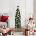 vidaXL Изкуствено Тънко Коледно Дърво с поставка Зелен и бял 120 cm (3395270)