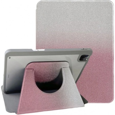 Блестящ въртящ се 360° калъф с място за Apple Pencil за iPad Air 4 (2020) / Air 5 (2022) / Pro 11" (2018-2022) - розово (70548)