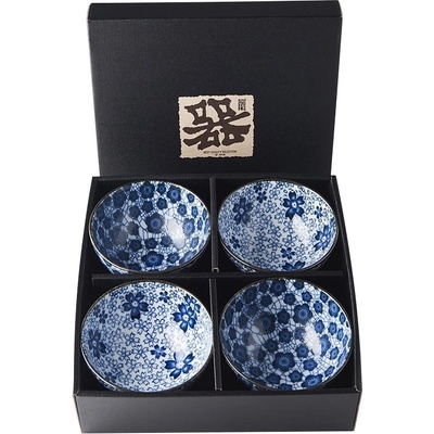 Made In Japan Set misek Blue Plum & Cherry Blossom Design 250 ml 4 ks