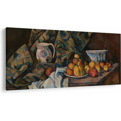 Obraz - Paul Cézanne, Still Life with Apples and Peaches, reprodukcia, jednodielne 250x125 cm