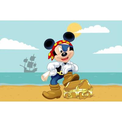 1x Mickey Mouse – pirát u truhly s pokladem – obdélníkový jedlý papír na dort – Hledejceny.cz