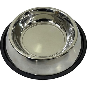Anipro Standard No Slip - Метална купа с неплъзгащо дъно за вода и храна за кучета и котки, 15.5 см, 200 мл
