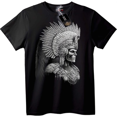 NOONEBRAND Тениска Воин с lebka и ритуална корона - XL, Black