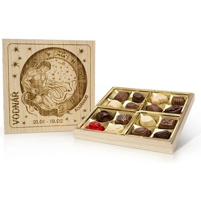 Selllot Vodnář Belgické pralinky v dřevěné dóze 200 g