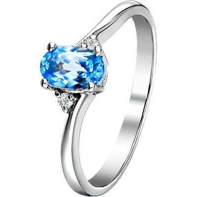 Zlaton Prsten bílé zlato s topazem s diamantem N22102501290
