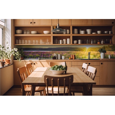 DIMEX ART Фототапет за кухня - слънчеви лъчи над поляната 420 x 60 см