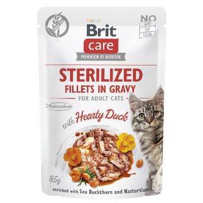 Brit Care Cat Sterilized Fillets in Gravy with Hearty Duck 85 g