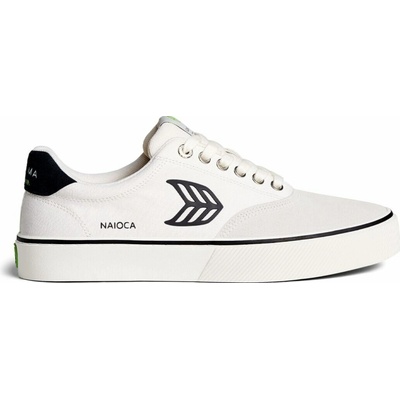 Cariuma NAIOCA PRO Vintage White Suede Off-White Canvas Black Logo Sneaker