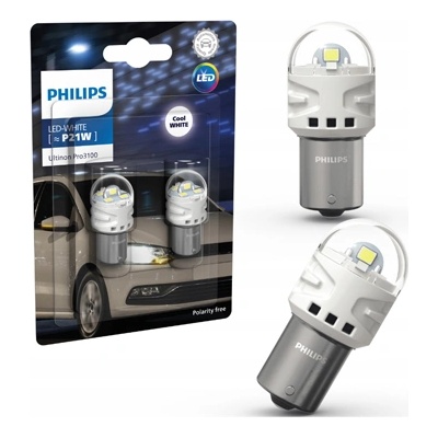 Крушка LED, мигач PHILIPS P21W, 12V, 2, 2W, 6000K, 190lm, 2 бр